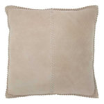 Paris Prix Coussin Déco en Cuir  Coleman  45x45cm Gris