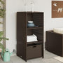 Voir la diapositive 1 : VIDAXL Armoire de rangement jardin marron 50x55x115 cm resine tressee