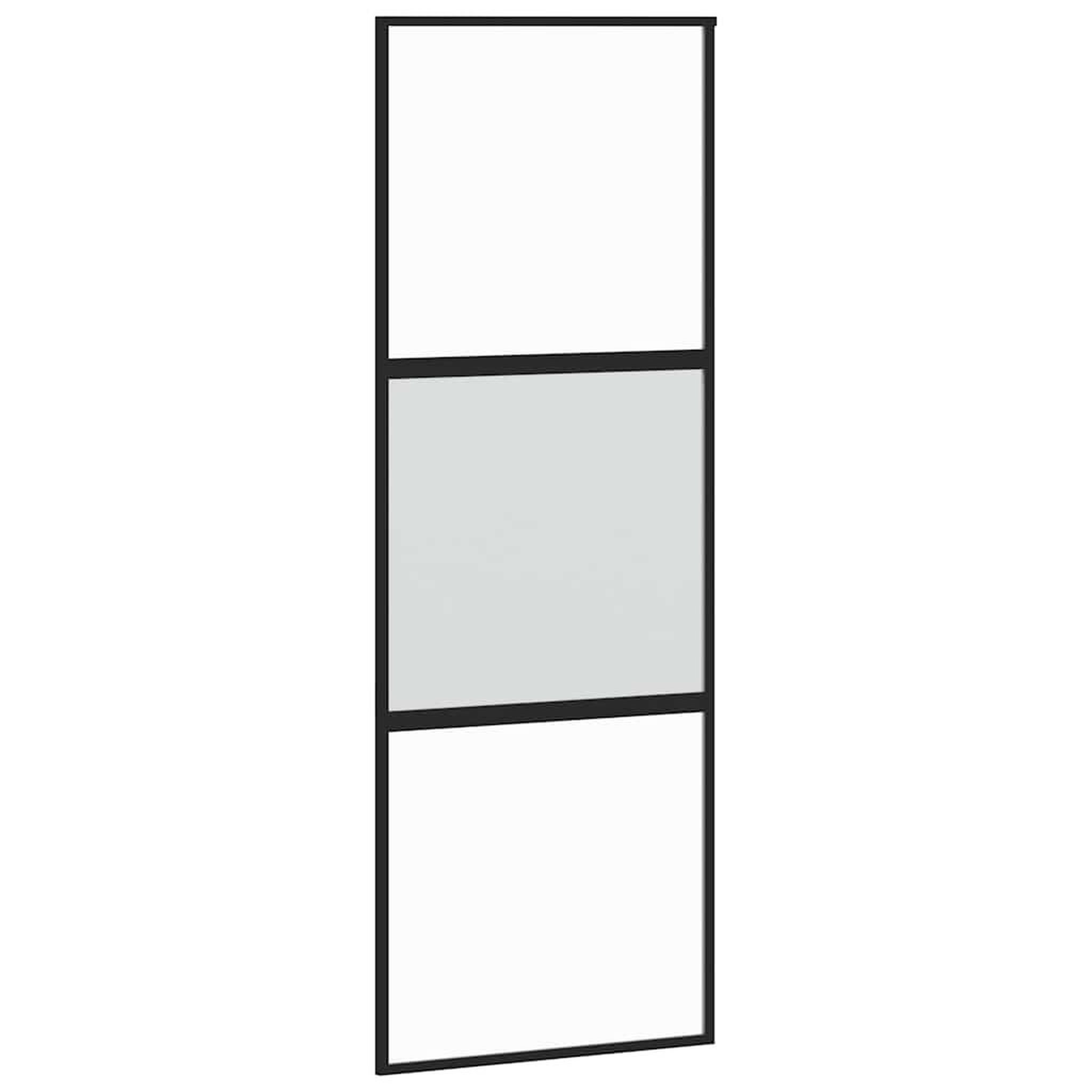 Voir la diapositive 5 : VIDAXL Porte coulissante kit quincaillerie noir 76x205 cm verre trempe