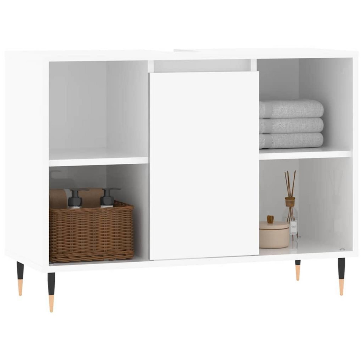 VIDAXL Armoire de salle de bain blanc brillant 80x33x60 cm
