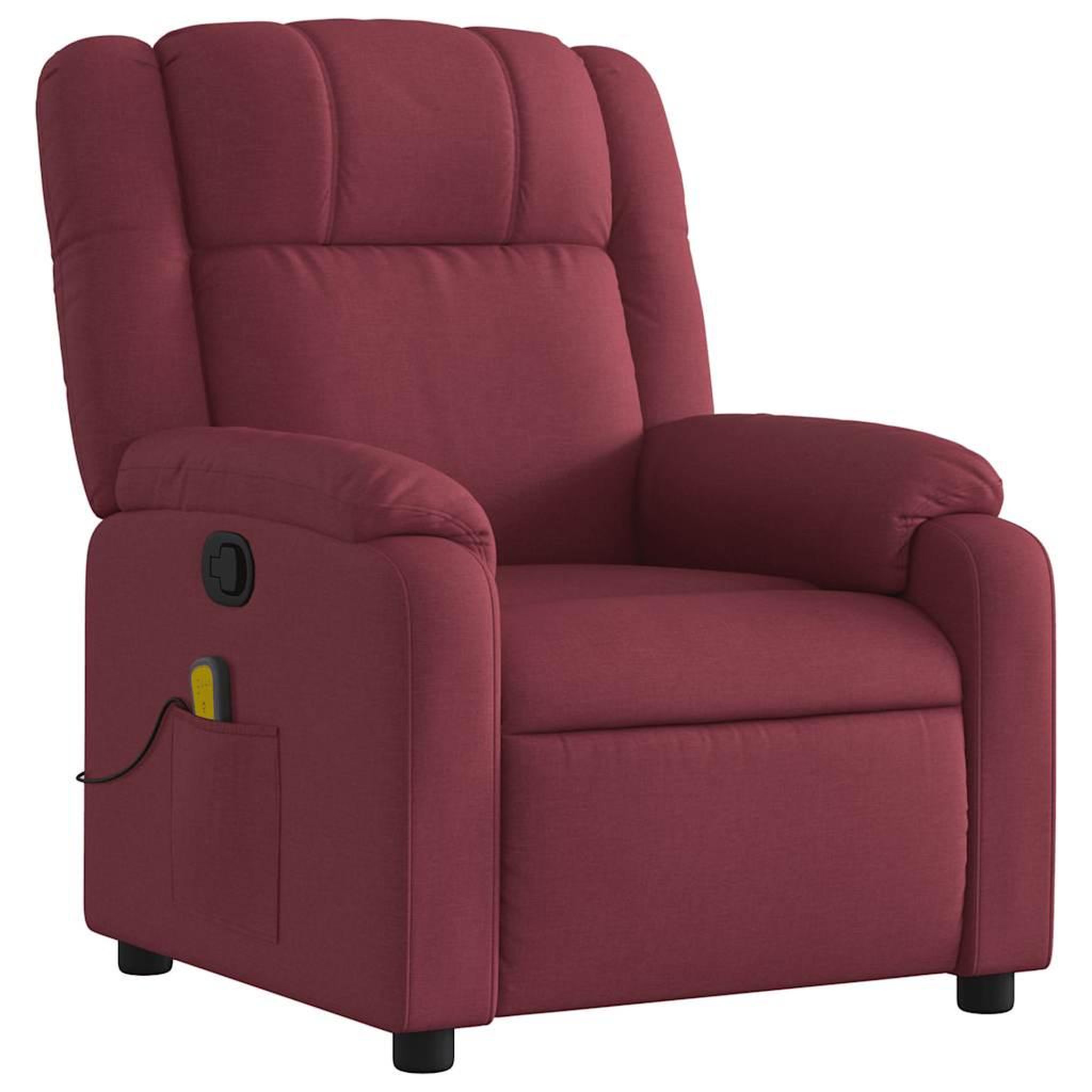 Voir la diapositive 3 : VIDAXL Fauteuil de massage inclinable Rouge bordeaux Tissu