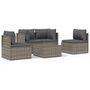 Voir la diapositive 2 : VIDAXL Salon de jardin 5 pcs avec coussins Gris Resine tressee