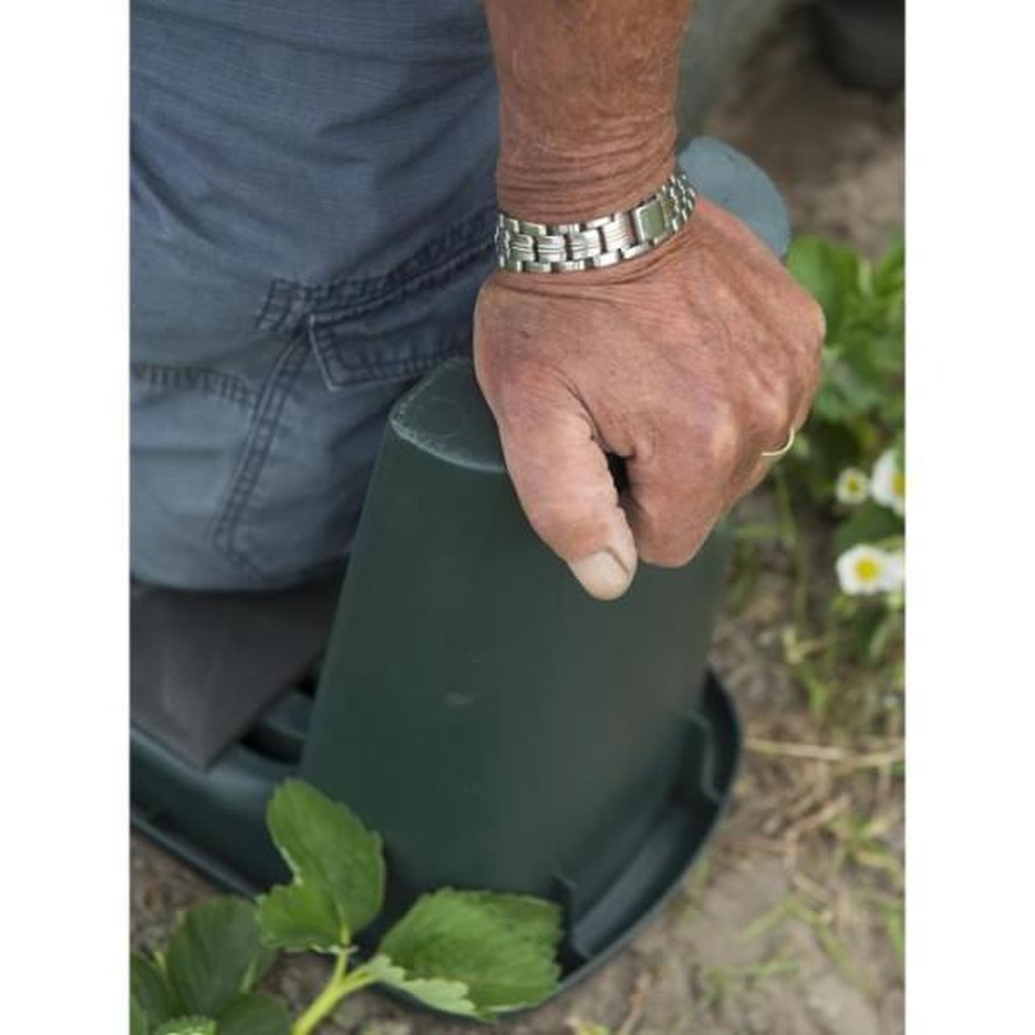 Voir la diapositive 6 : NATURE Tabouret de jardinage 2-en-1 Nature - NATURE - Vert - HDPE - Coussin pour genoux