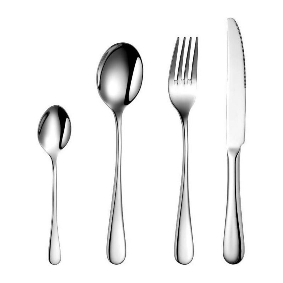 Arthur Martin Ménageres - ARTHUR MARTIN - AM2202 - 24 pieces - Acier inoxydable - Finition miroir poli avec manche mat