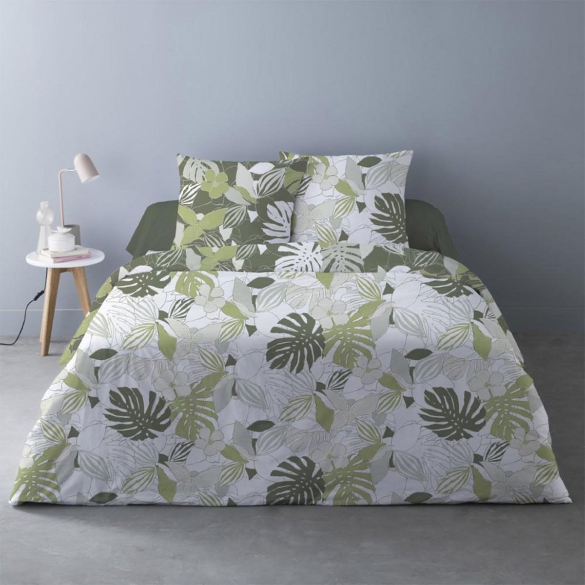 Dourev Housse de couette 240x220 Chika vert + 2 taies