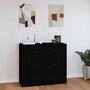 Voir la diapositive 1 : VIDAXL Buffet Noir 80x33x70 cm Bois d'ingenierie