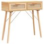 Voir la diapositive 2 : VIDAXL Table console Marron 80x30x75 cm Bois massif pin /rotin naturel