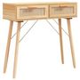 Voir la diapositive 2 : VIDAXL Table console Marron 80x30x75 cm Bois massif pin /rotin naturel