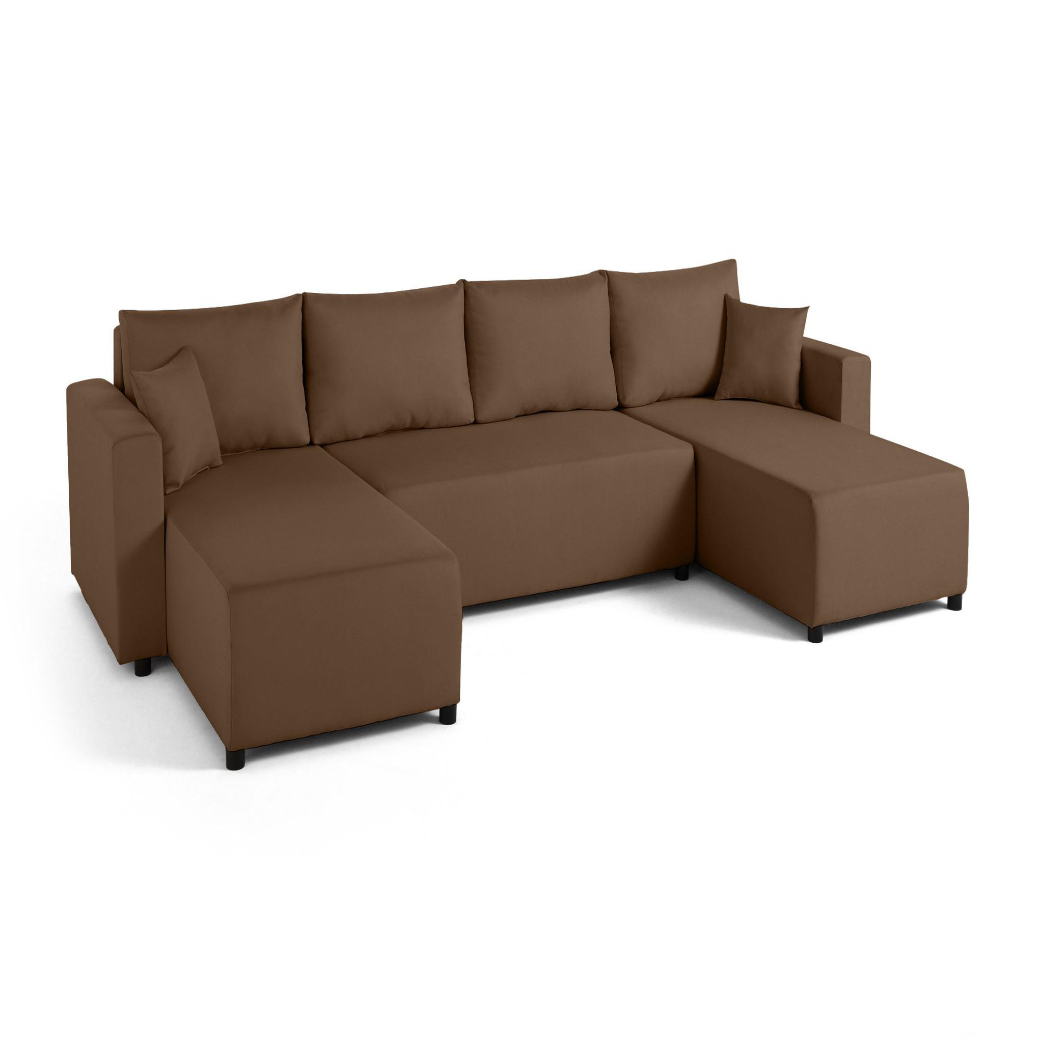 Voir la diapositive 2 : BEST MOBILIER Regala - canapé panoramique - 7 places - convertible avec coffre - en tissu
