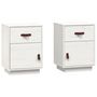 Voir la diapositive 2 : VIDAXL Tables de chevet 2 pcs Blanc 40x34x55 cm Bois de pin massif