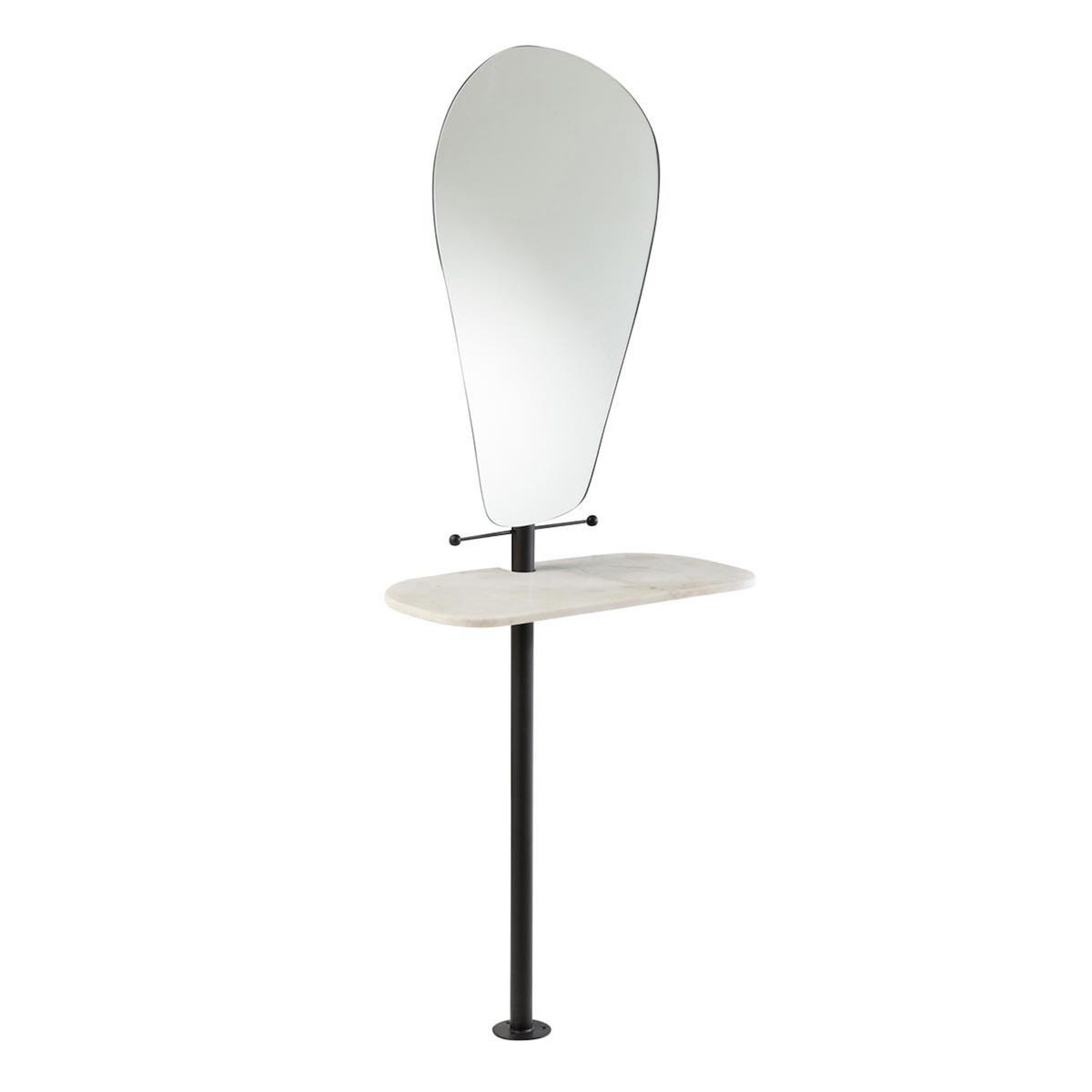 Paris Prix Miroir Avec Plateau en Marbre  Vivid  185cm Blanc & Noir