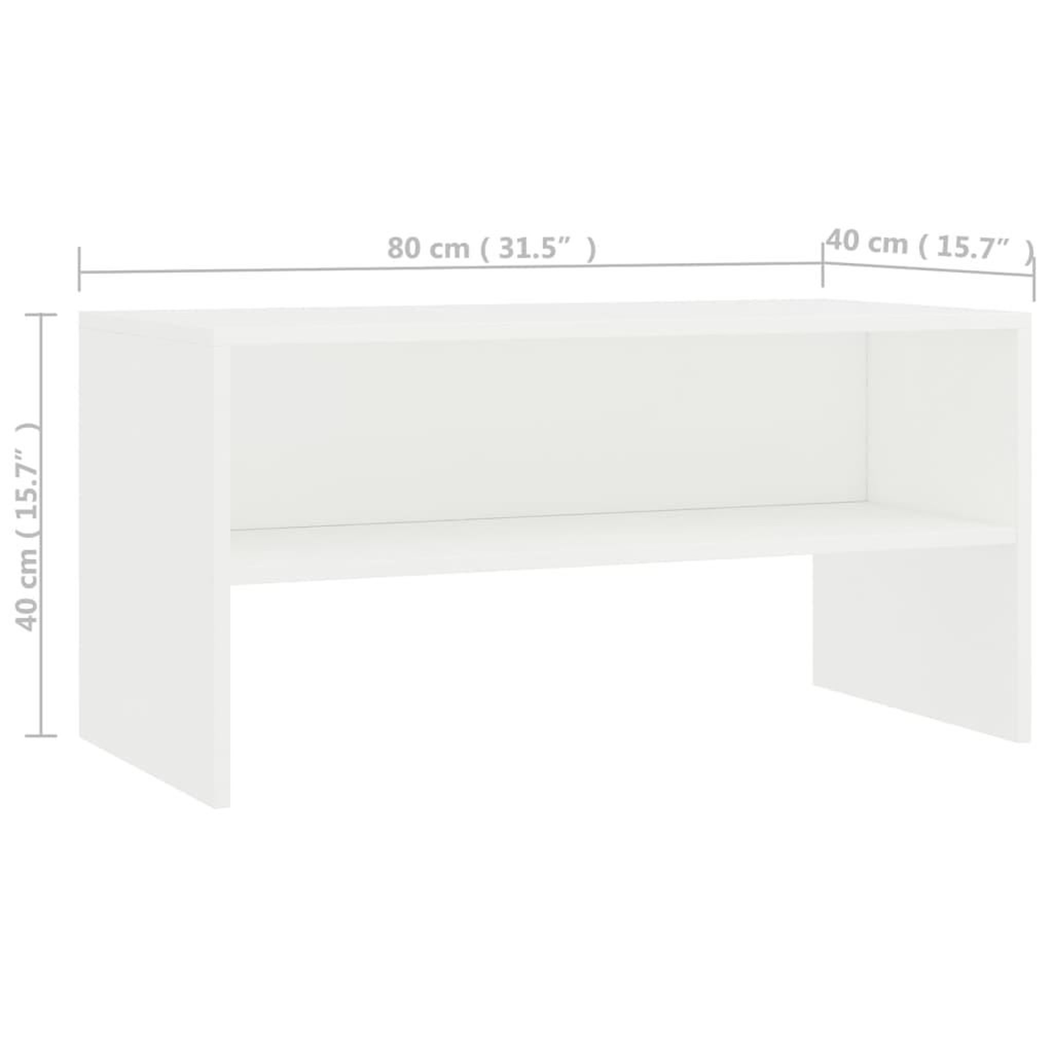 Voir la diapositive 6 : VIDAXL Meuble TV Blanc 80x40x40 cm Bois d'ingenierie