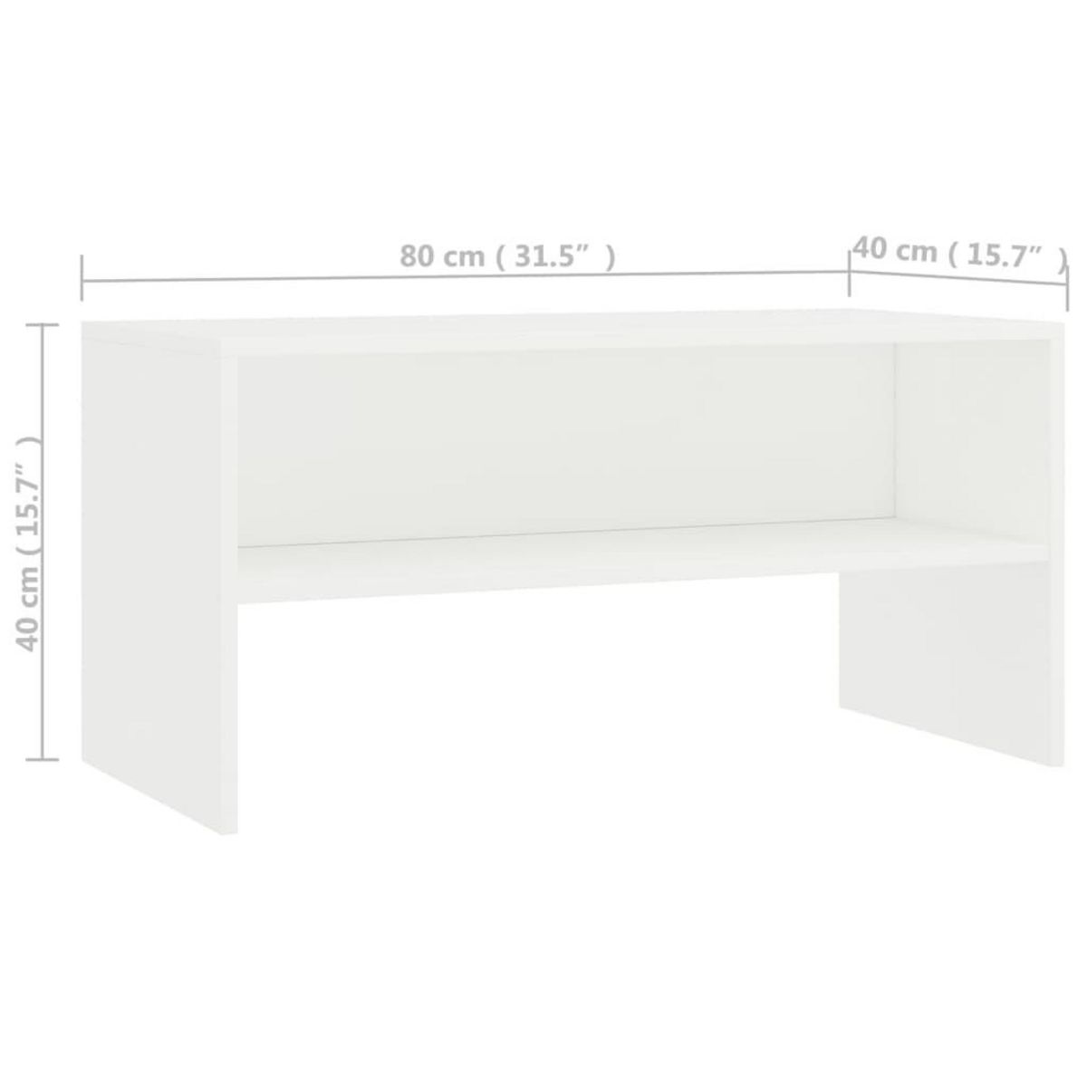 VIDAXL Meuble TV Blanc 80x40x40 cm Bois d'ingenierie