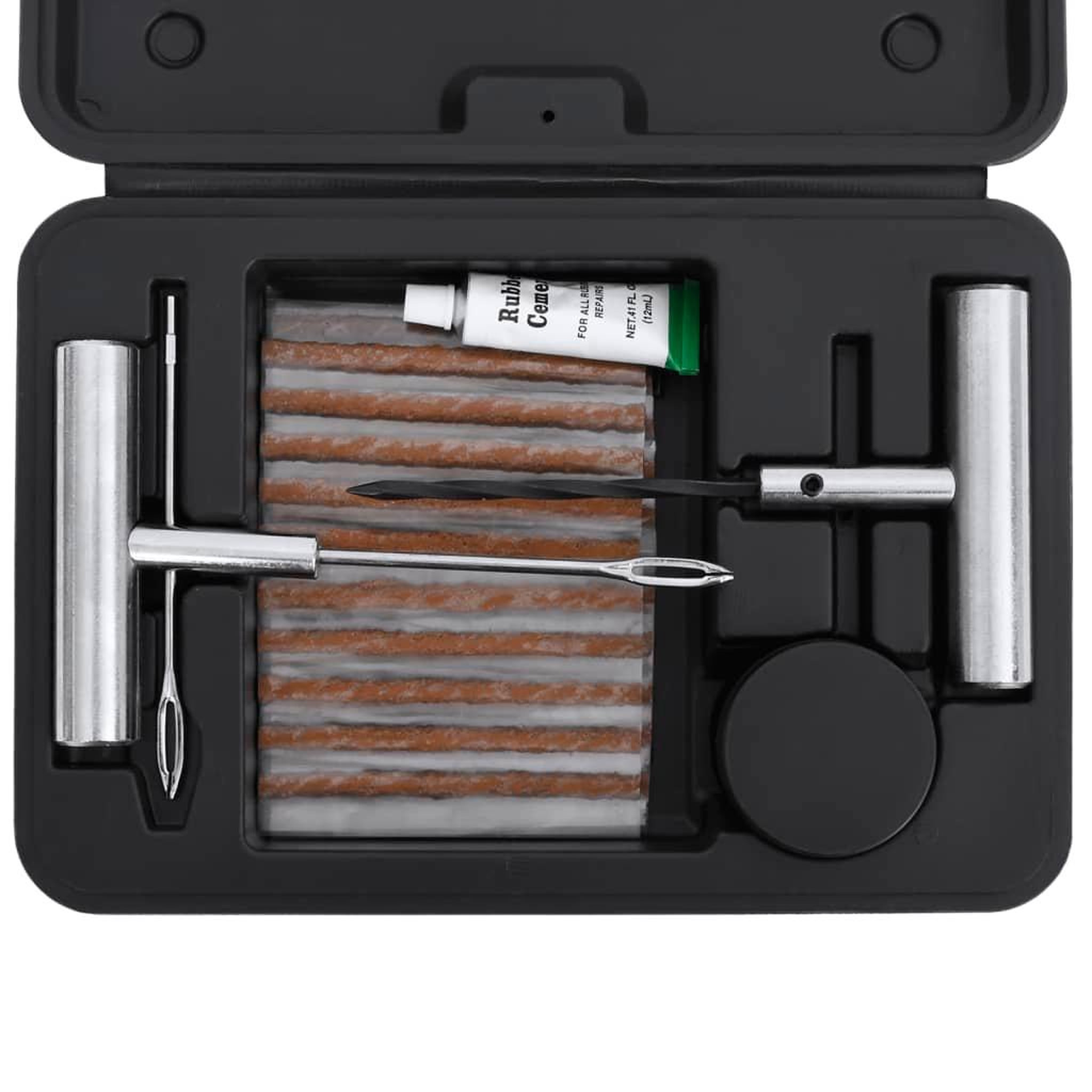 Voir la diapositive 4 : VIDAXL Kit de reparation de pneus de voiture 27 pcs
