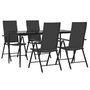 Voir la diapositive 3 : VIDAXL Ensemble a manger de jardin 5 pcs Noir Resine tressee