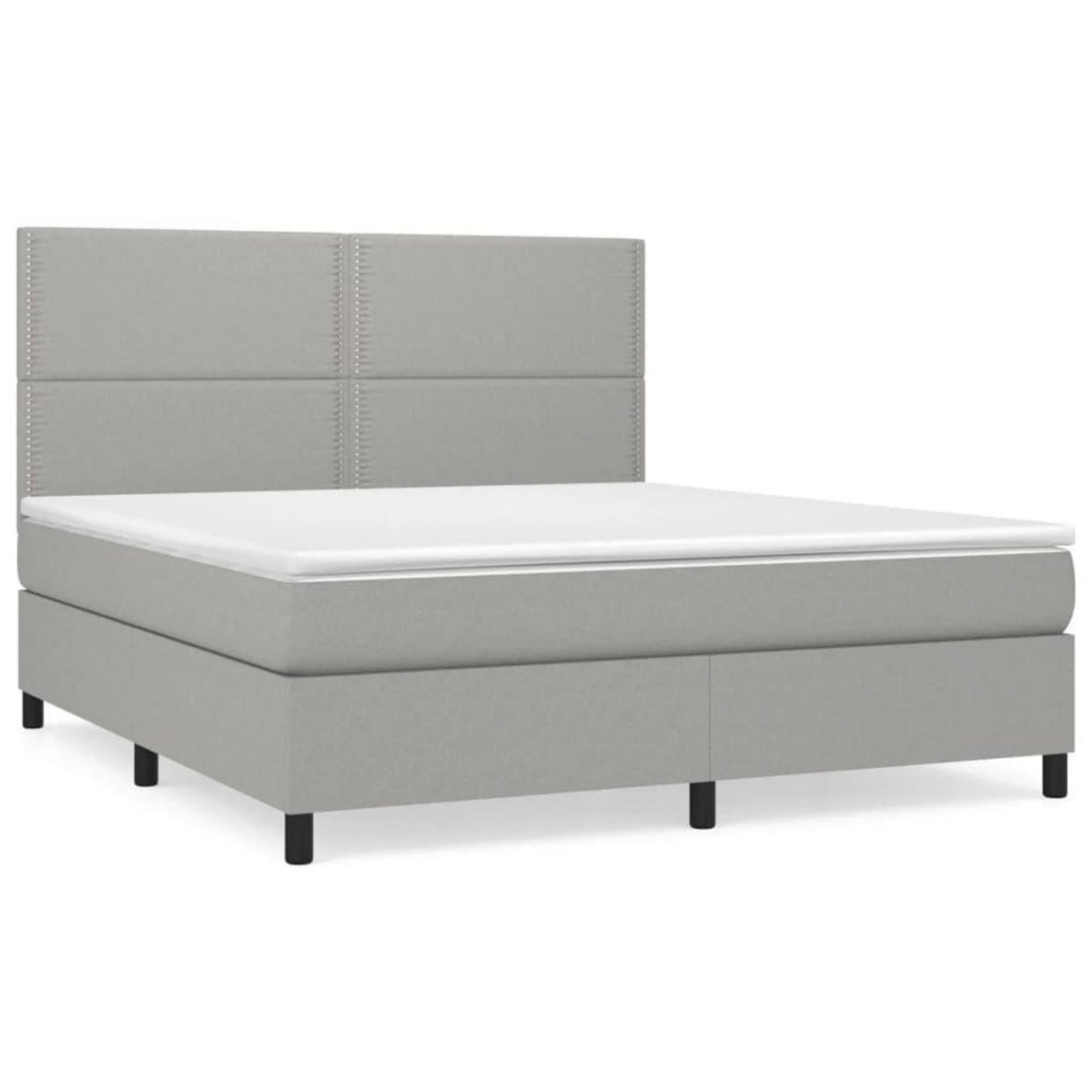 VIDAXL Sommier a lattes de lit avec matelas Gris clair 180x200cm Tissu