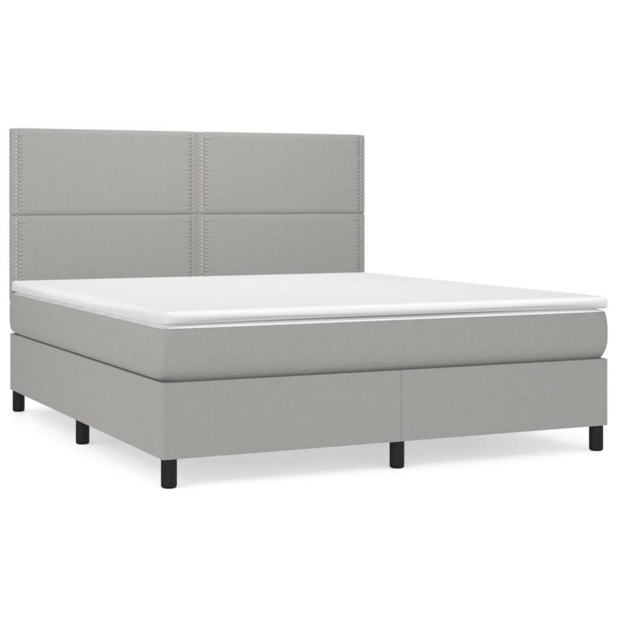 VIDAXL Sommier a lattes de lit avec matelas Gris clair 180x200cm Tissu