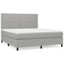 Voir la diapositive 2 : VIDAXL Sommier a lattes de lit avec matelas Gris clair 180x200cm Tissu