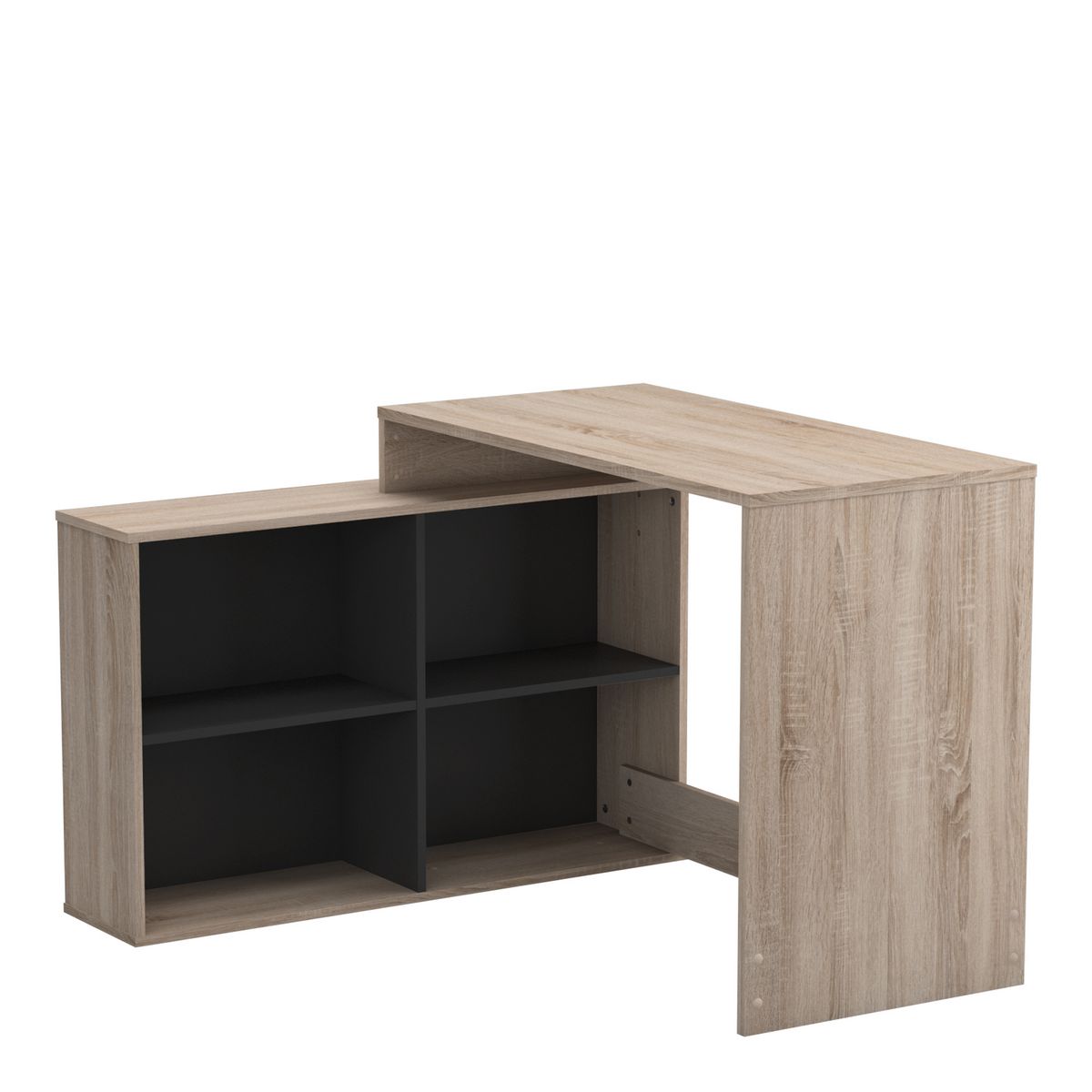 Bureau d'angle droit ou gauche avec rangements L112cm MAX