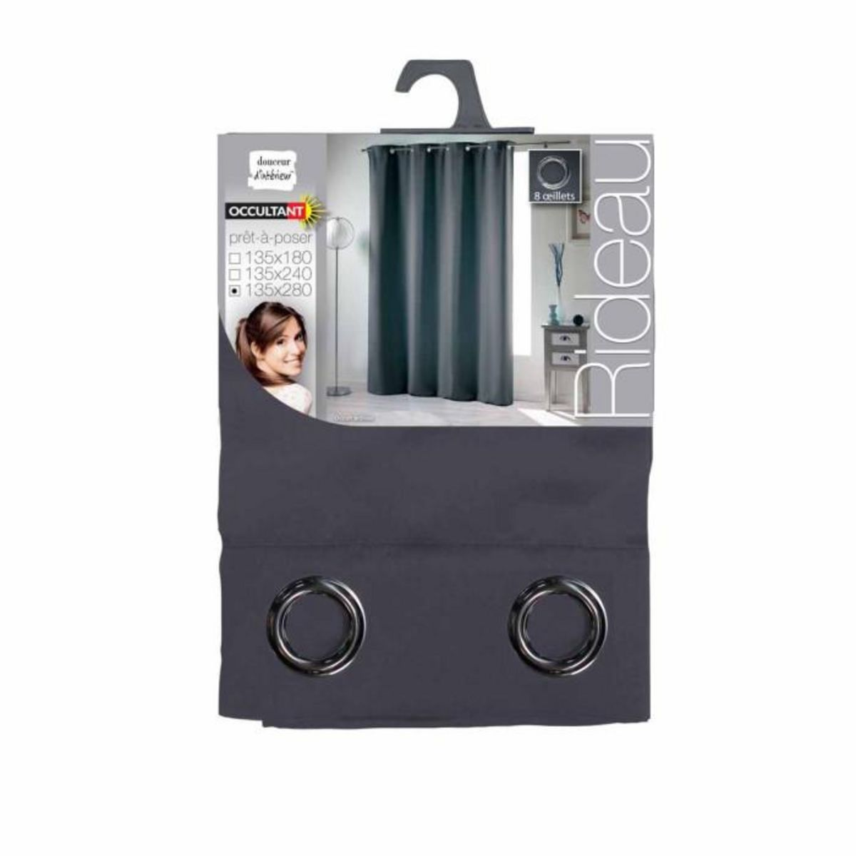 Paris Prix Rideau Occultant  Occult  135x280cm Anthracite