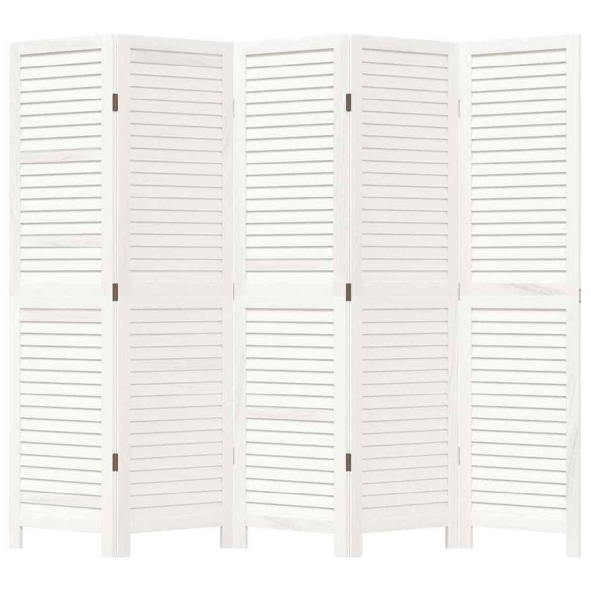 VIDAXL Cloison de separation 5 panneaux blanc bois de paulownia massif