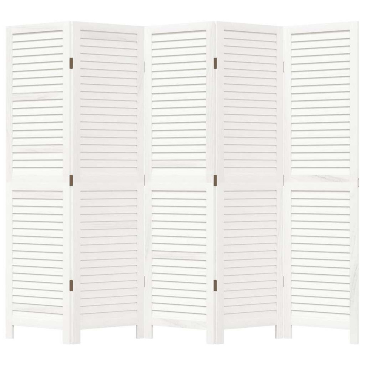 VIDAXL Cloison de separation 5 panneaux blanc bois de paulownia massif