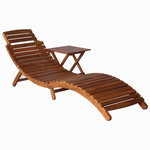 VIDAXL Chaise longue avec table Bois d acacia massif Marron
