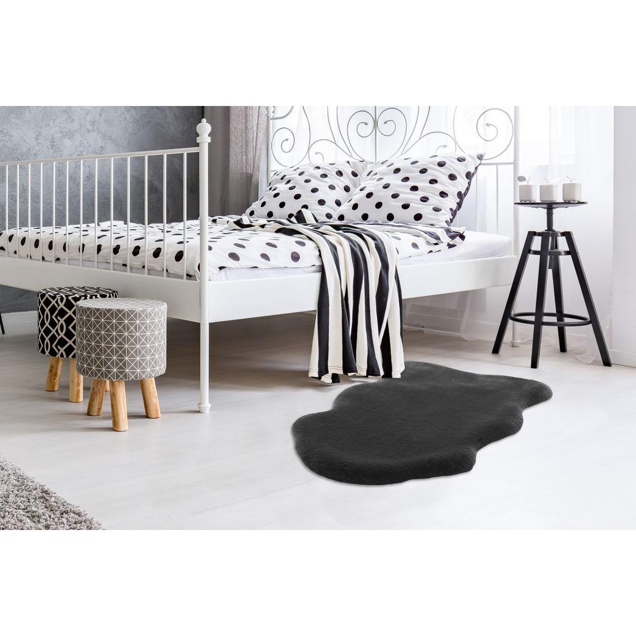 Voir la diapositive 2 : Paris Prix Tapis déco  sheep  60x90cm anthracite