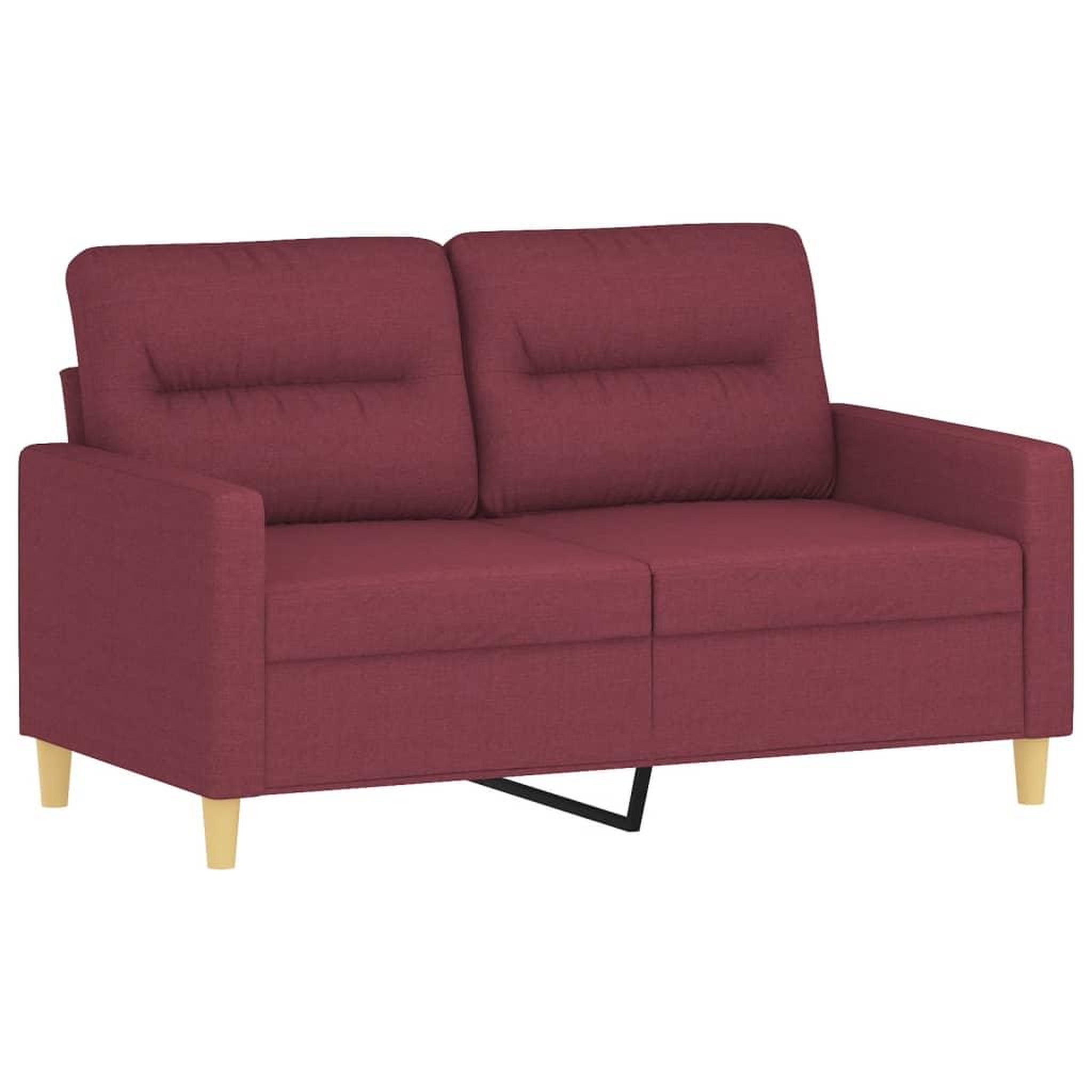 Voir la diapositive 4 : VIDAXL Ensemble de canapes 3 pcs avec coussins rouge bordeaux tissu