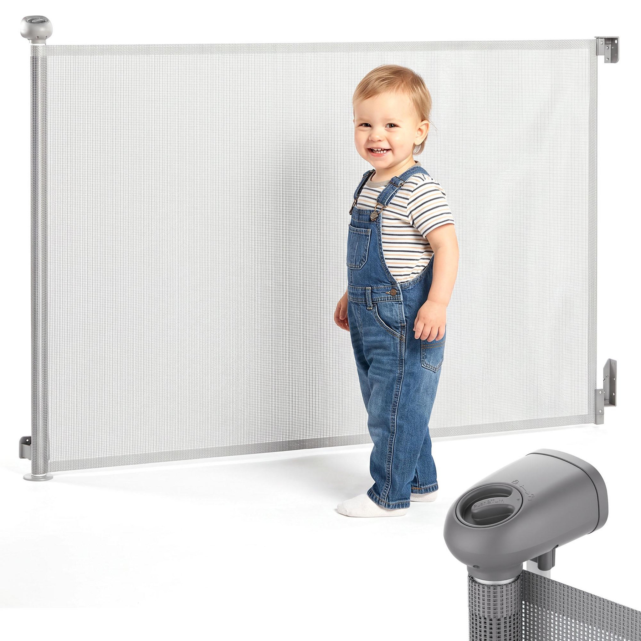 MOBY SYSTEM Barrière de sécurité rétractable Moby-System HOMESAFE en toile grise