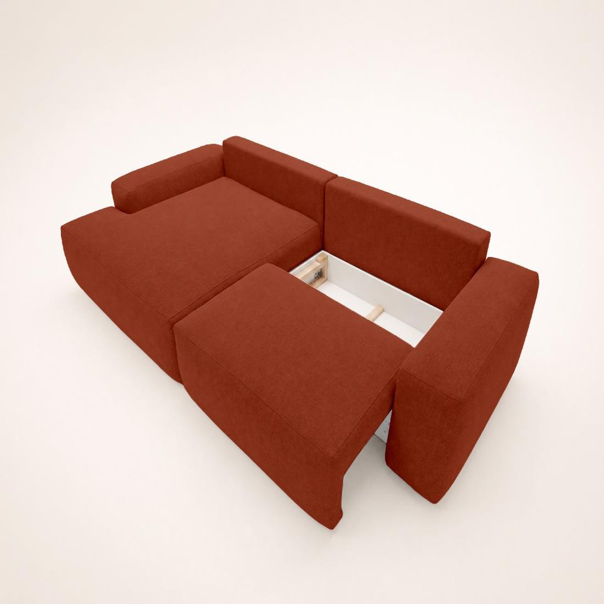 Voir la diapositive 5 : BEST MOBILIER Tama - canapé d'angle gauche 4 places convertible avec coffre en tissu