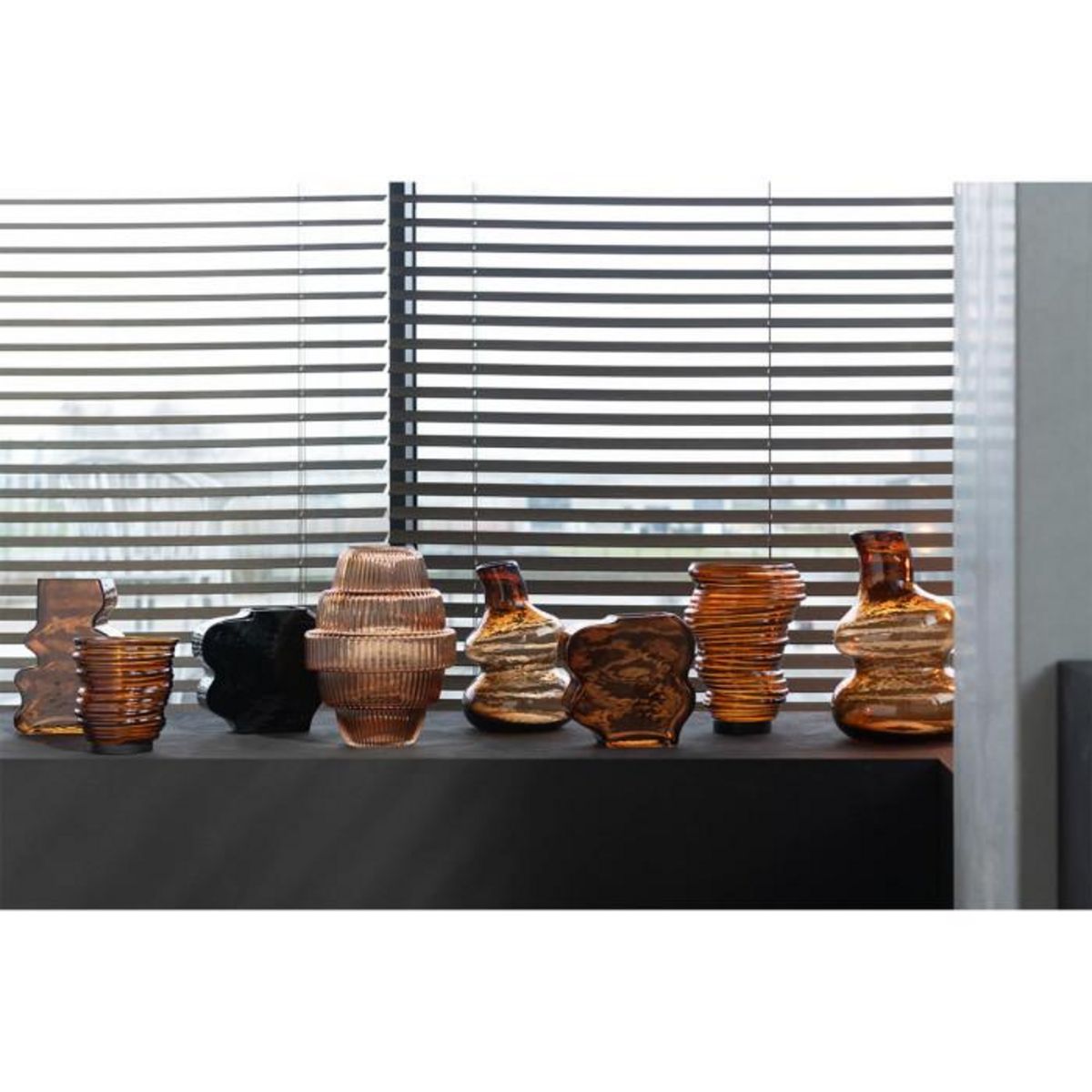 Paris Prix Vase Gourde en Verre  Eclosion  33cm Marron