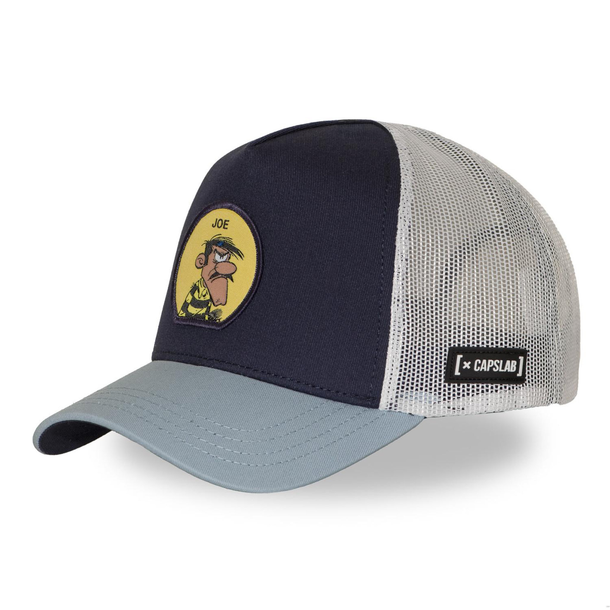 CAPSLAB Casquette trucker avec filet Lucky Luck Joe. Coloris disponibles : Bleu