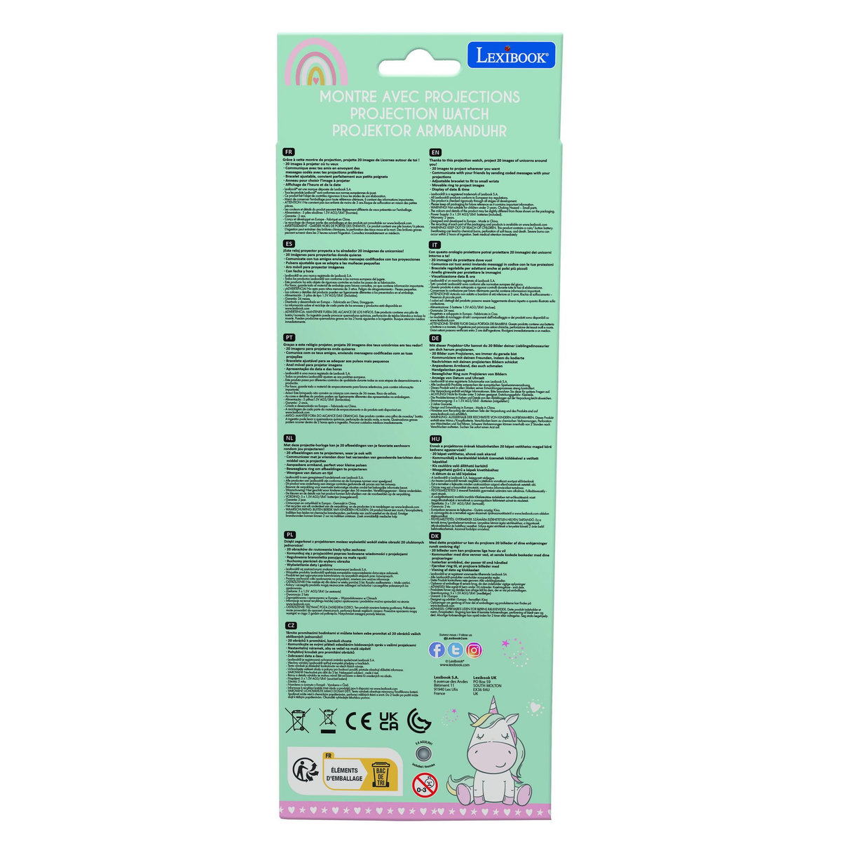 Lexibook Montre digitale avec projection Licorne