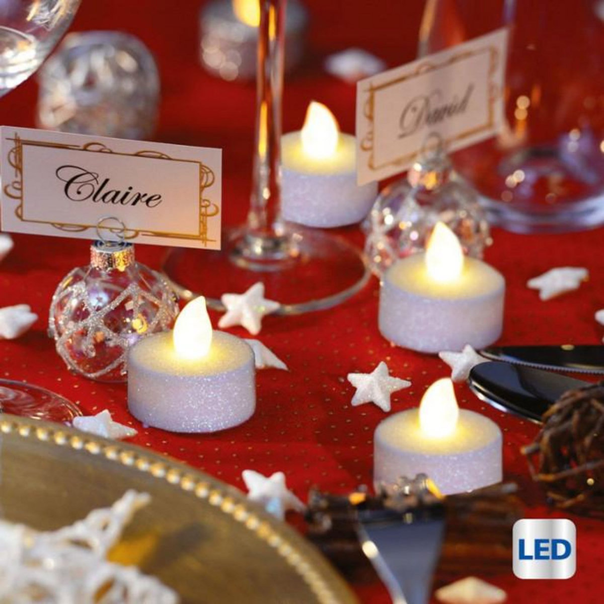 FEERIC LIGHT & CHRISTMAS Lot de 6 Bougies Led  Colorama  4cm Blanc
