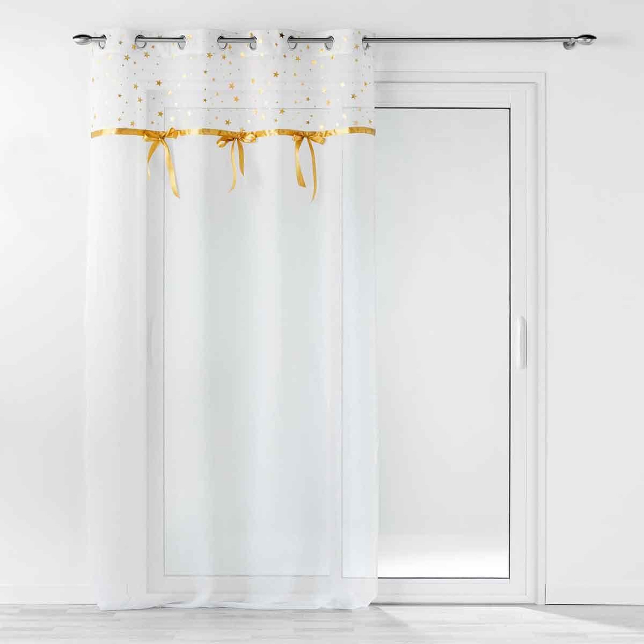 Douceur d'Intérieur Rideau Voilage à Œillets  Stelly  140x240cm Blanc