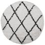 Voir la diapositive 2 : VIDAXL Tapis shaggy a poils longs moderne creme et noir Ø 120 cm