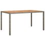 Voir la diapositive 2 : VIDAXL Table de jardin 150x90x75 cm Resine tressee bois d'acacia Gris