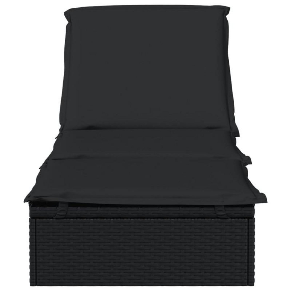 VIDAXL Chaise longue 1 pc avec coussin noir 201x55x62cm résine tressée