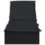 Voir la diapositive 5 : VIDAXL Chaise longue 1 pc avec coussin noir 201x55x62cm résine tressée