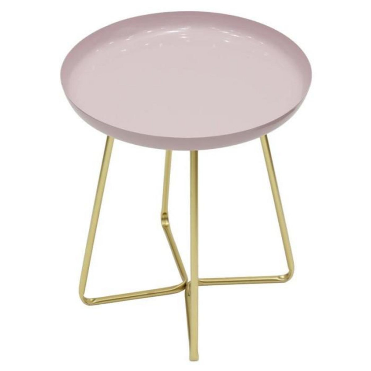Paris Prix Table d'Appoint Ronde  Glossy  48cm Rose