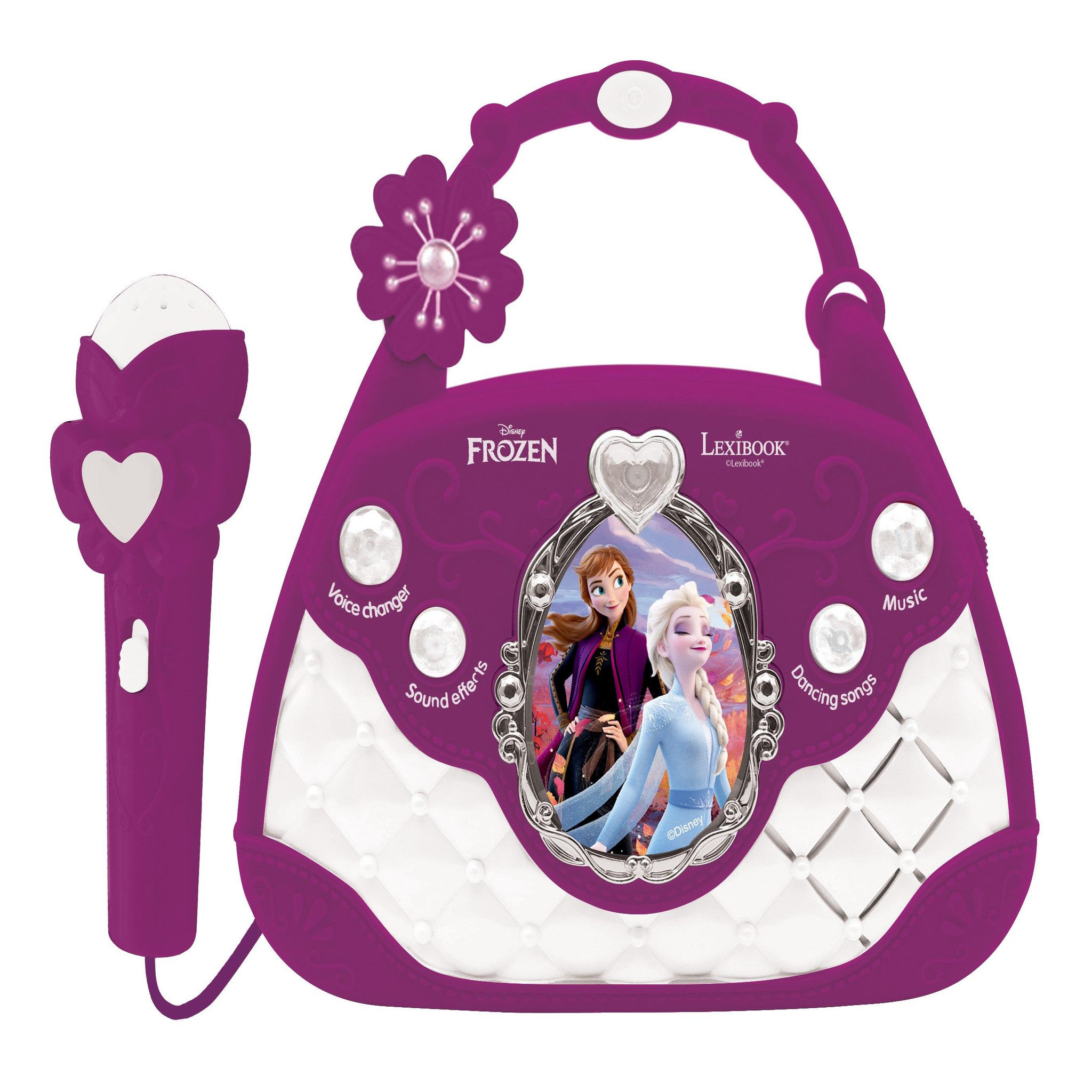 Lexibook Sac à Main Enceinte Musicale avec Micro Reine des Neiges