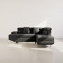 Voir la diapositive 5 : BEST MOBILIER Margaux - canapé d'angle droit 5 places convertible avec coffre et têtières réglables en velours texturé