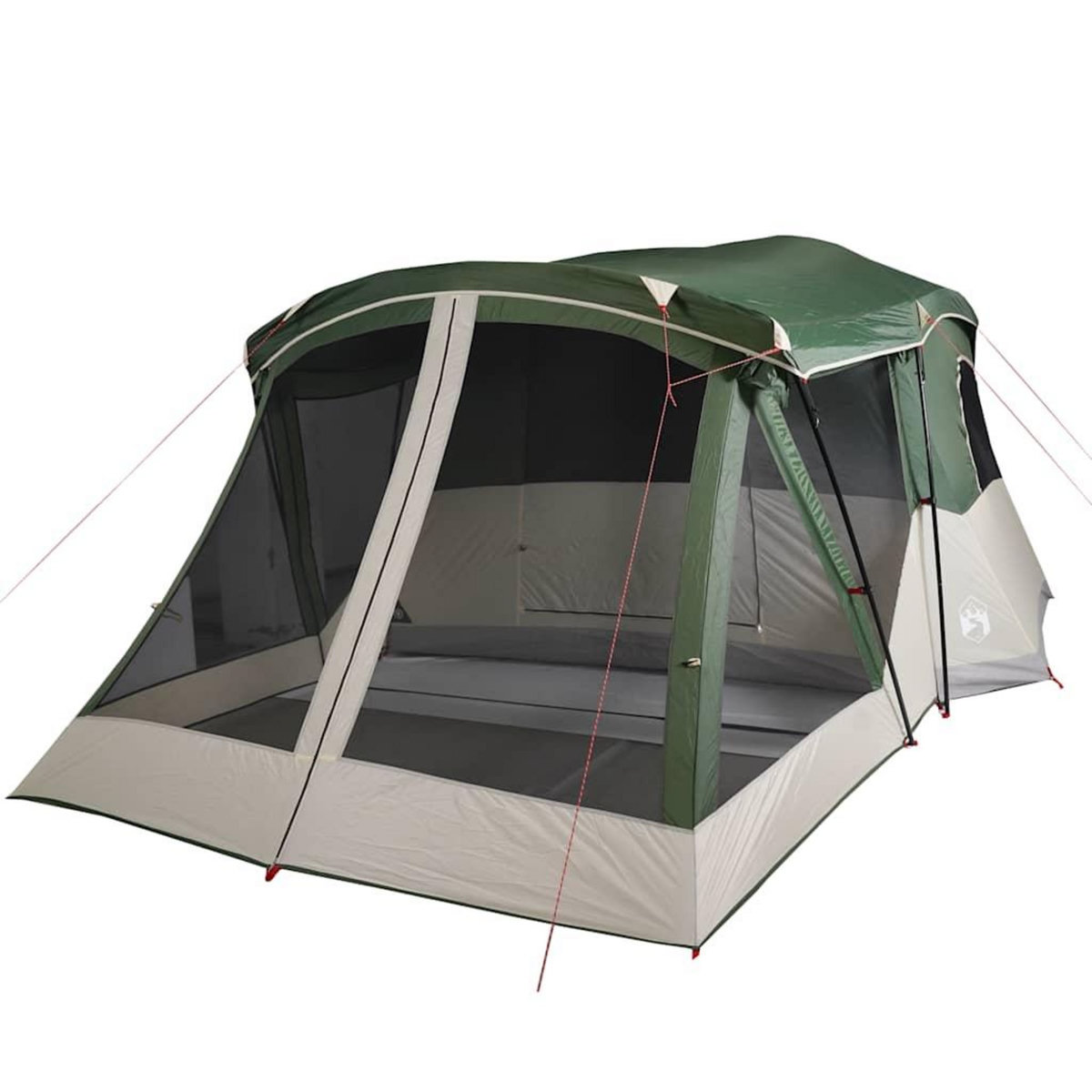 VIDAXL Tente de camping avec porche 4 personnes vert impermeable