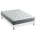 IDLITERIE Ensemble + matelas Ressort 7 zones Face Hiver/Eté différente HYGGE Fabriqué en France. Coloris disponibles : Noir, Gris, Blanc, Bleu