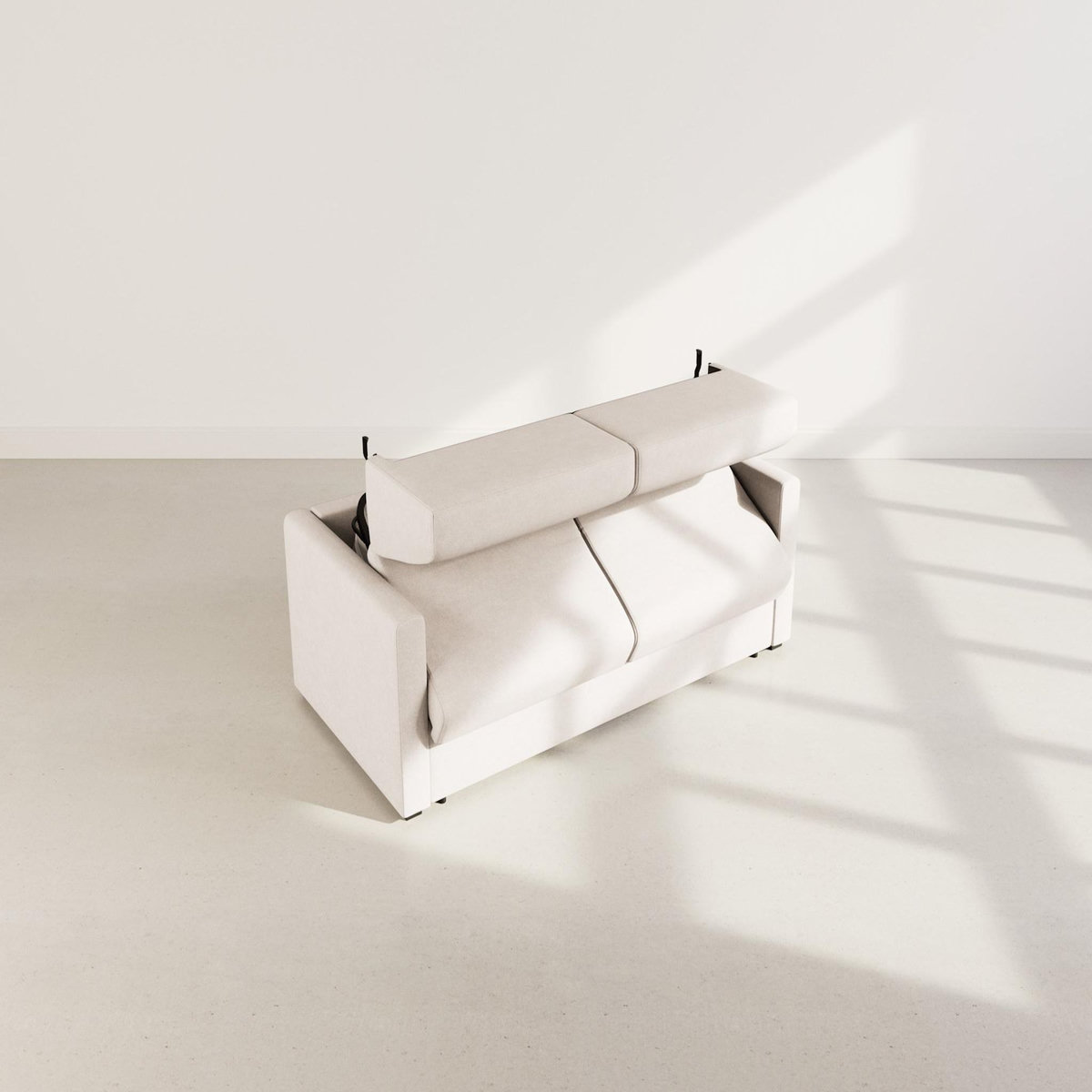 BEST MOBILIER Julia - canapé 3 places convertible express couchage quotidien 140 cm matelas 14 cm en tissu