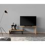 Voir la diapositive 3 : TOILINUX Meuble TV design industriel Ovit - L. 120 x H. 45 cm - Marron