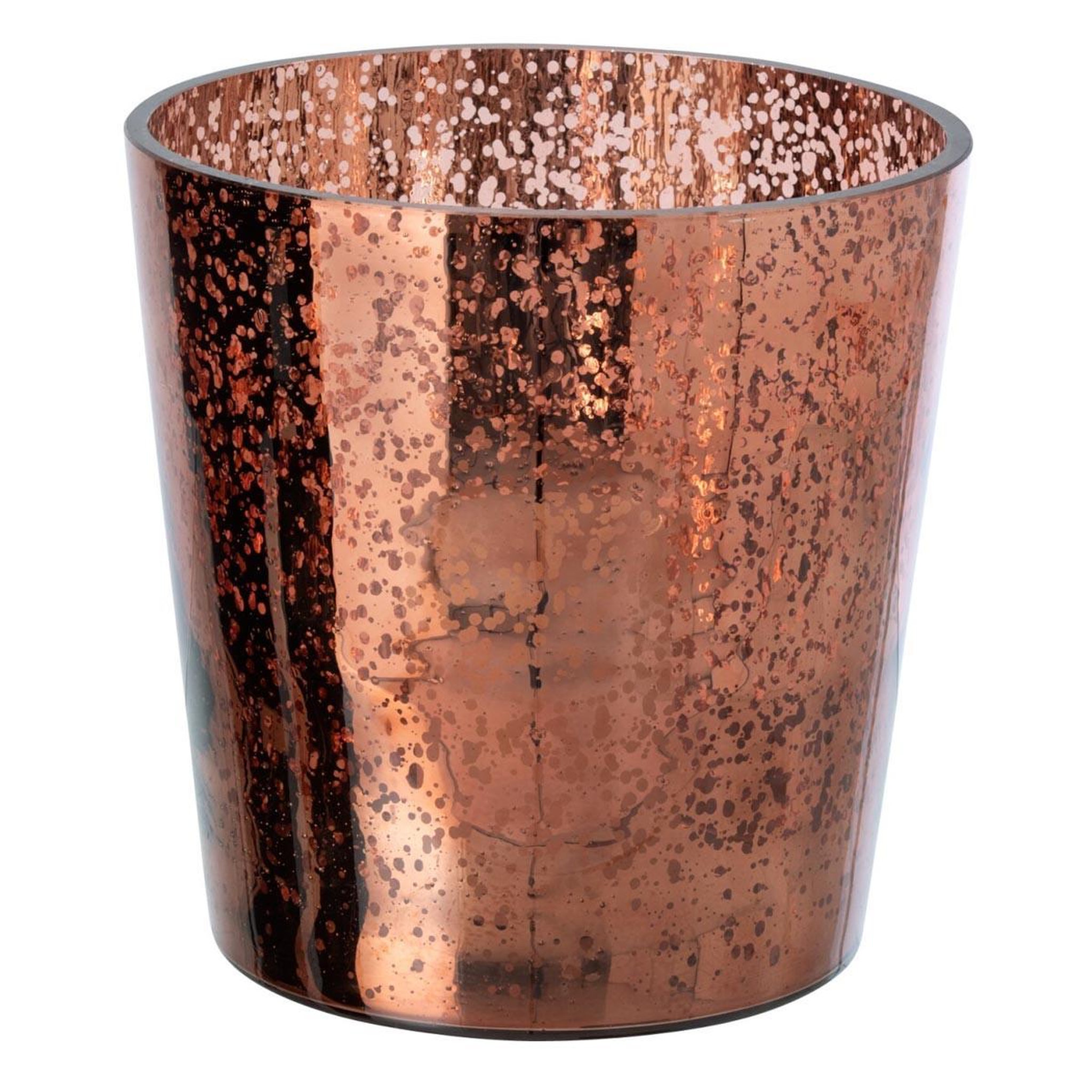 J-LINE Photophore design en verre  ember  22cm marron