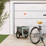 VIDAXL Remorque de velo pour animaux de compagnie gris et noir