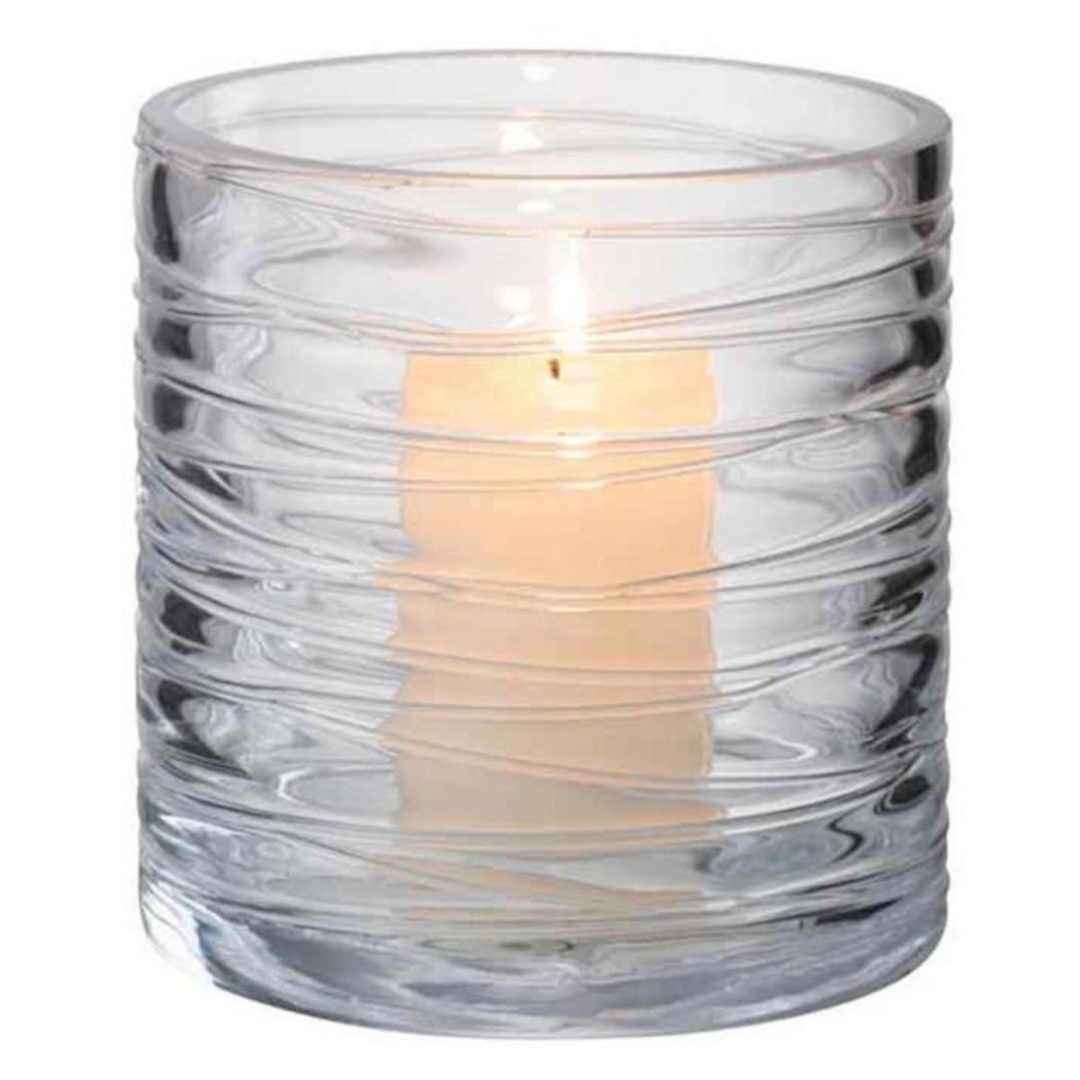 Paris Prix Photophore Design  Lignes Verre  12cm Transparent